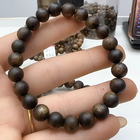 沉香手串珠*乌身老料0.8 6克99沉浮