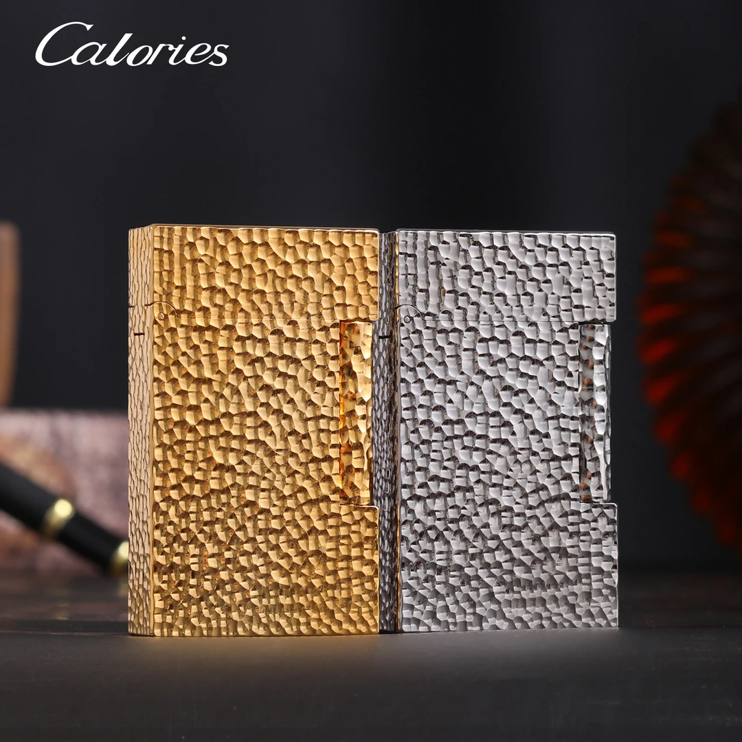 卡路calories朗声充气打火机钢音侧滑砂轮点火陨石月球坑创意个性