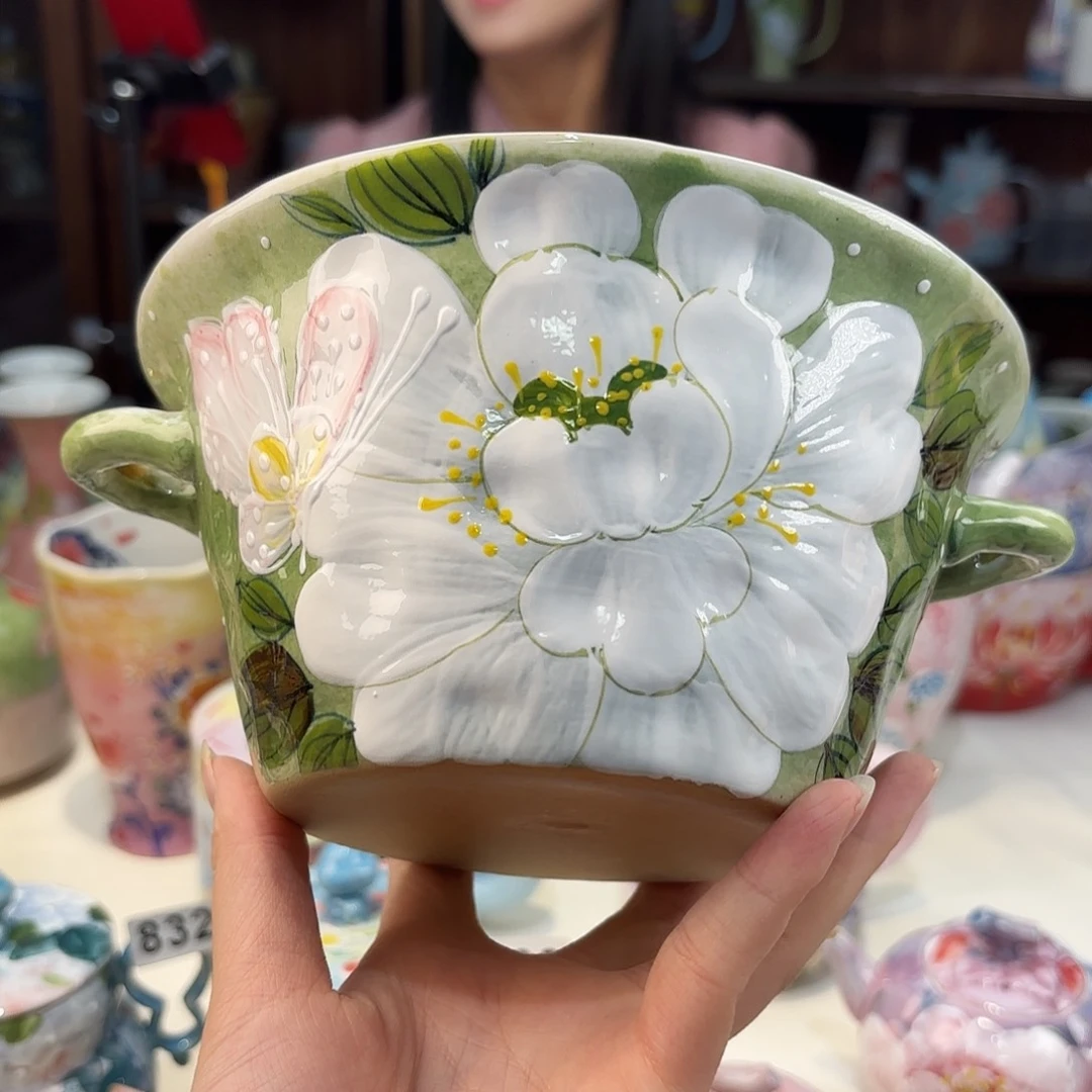 瓷片景德镇手绘高温釉下彩陶瓷茶具