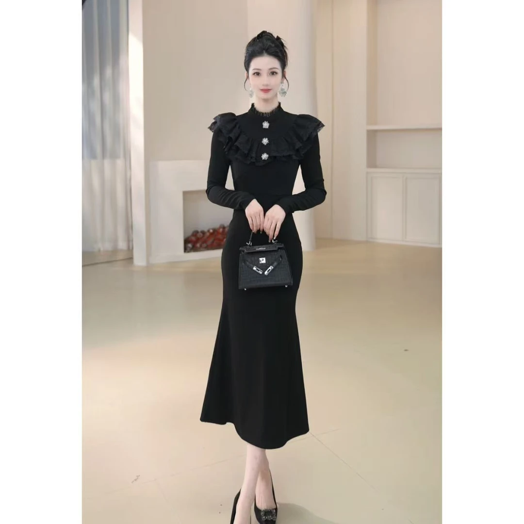 沐子的轻奢私藏【Mu/zi31331】法式复古名媛修身收腰包臀气质连衣裙