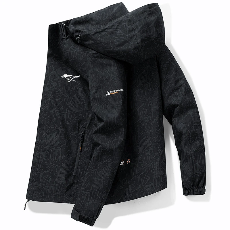 断码狼男士外套春秋季新款夹克男女同款可脱卸帽冲锋衣男迷彩外套