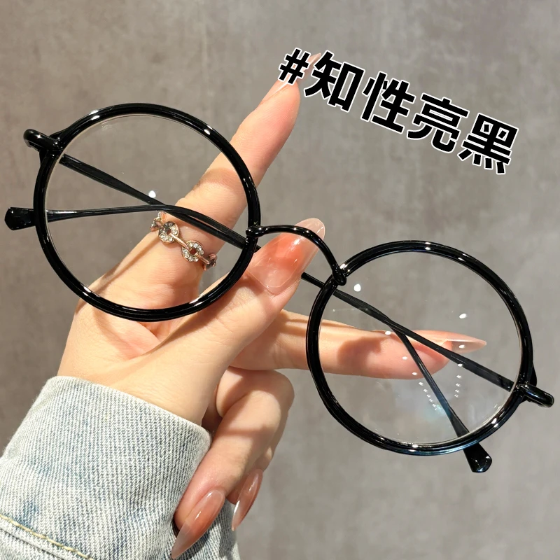 复古日系圆框可配防蓝光近视眼镜圆脸女显瘦素颜网红款韩版潮男士