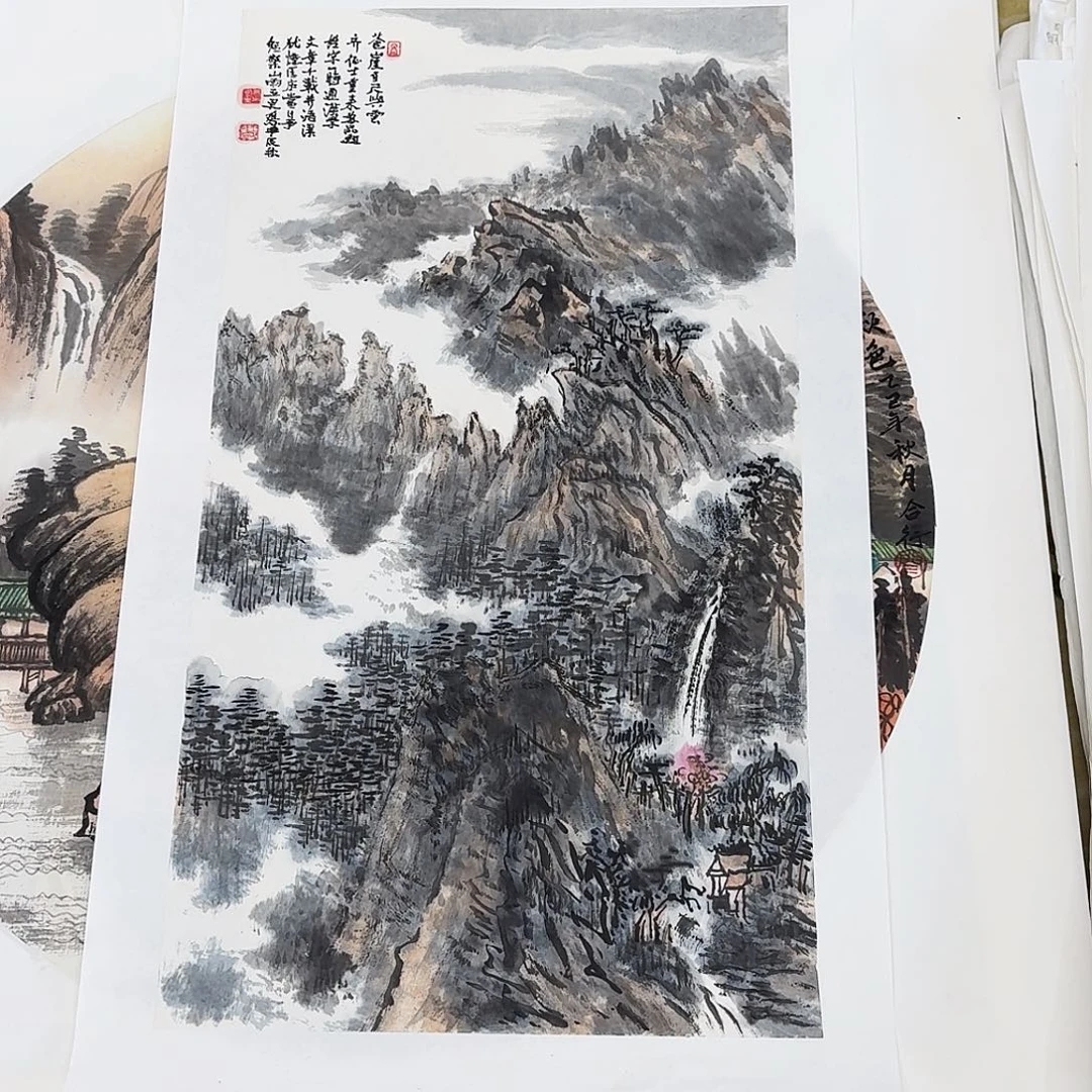 国画微瑕手绘作品拍四尺四开