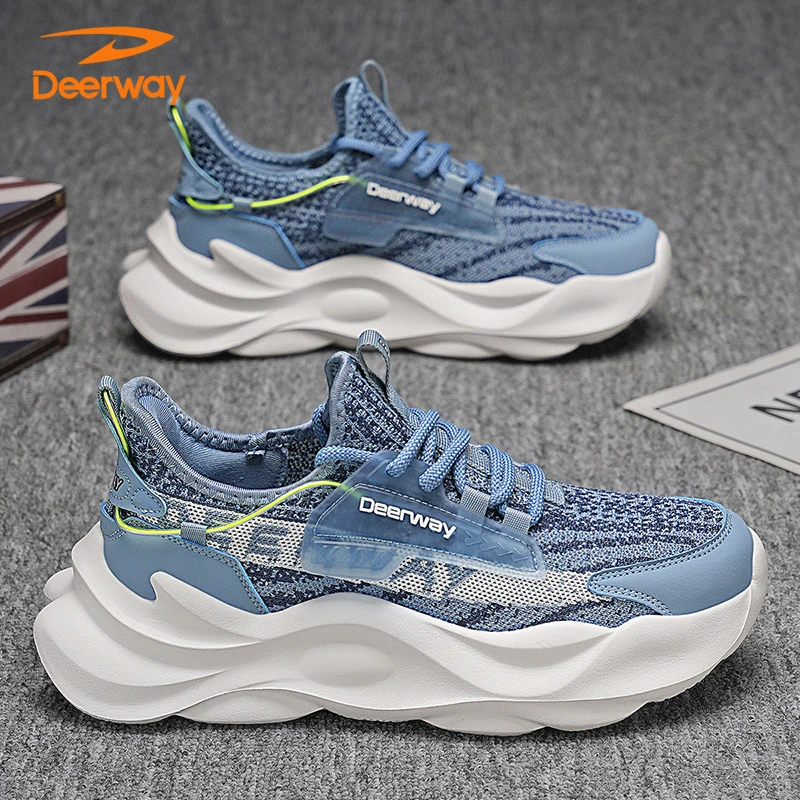 德尔惠网面鞋男士夏季新款爆款时尚休闲鞋厚底透气防滑软底运动鞋