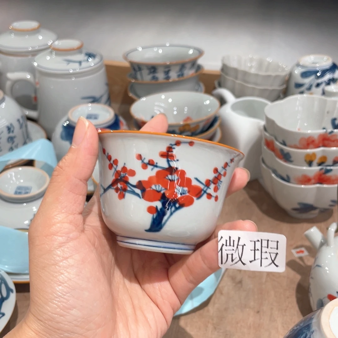 釉下手绘茶具微瑕