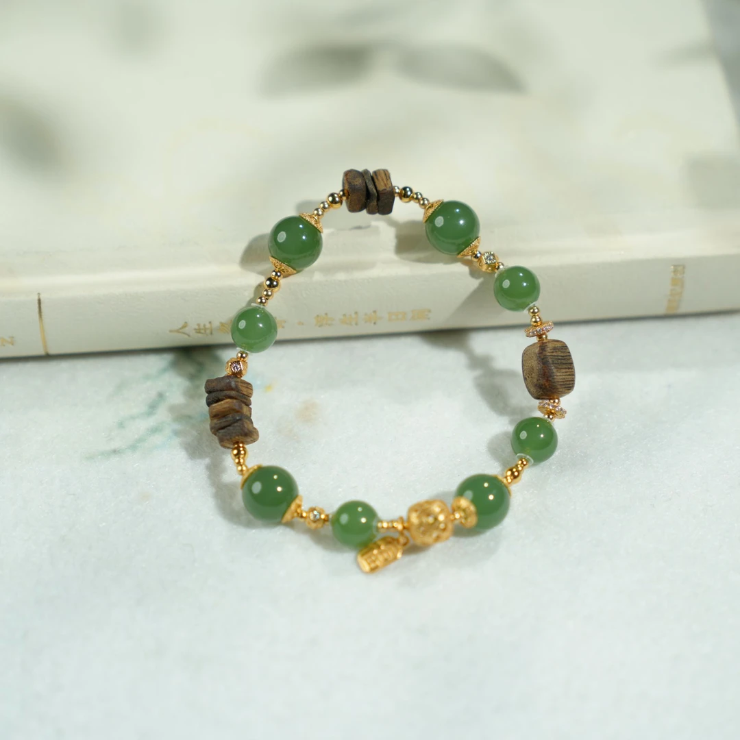 【睿泽&小池专属】s925和田玉碧玉手串 8-9mm KS0080124