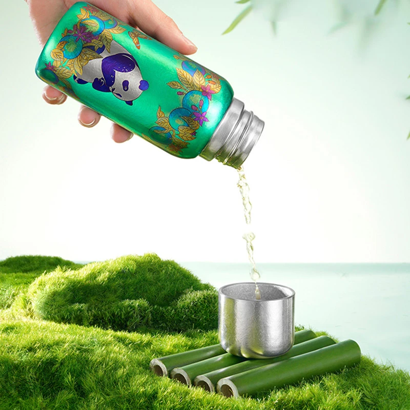 利快钛爆款保温杯水杯家用真空茶水分离便携高端焖泡杯钛杯户外