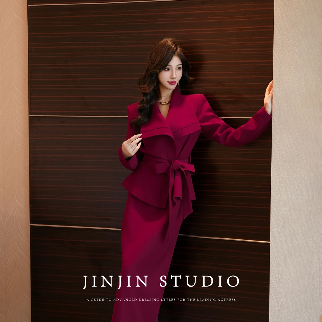 MD进进原创【风情万种】2025秋季新品设计感洋气西服半身裙套装