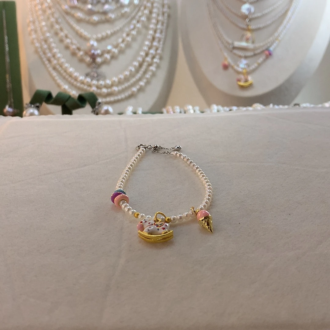 银S925镶嵌淡水珍珠手绳