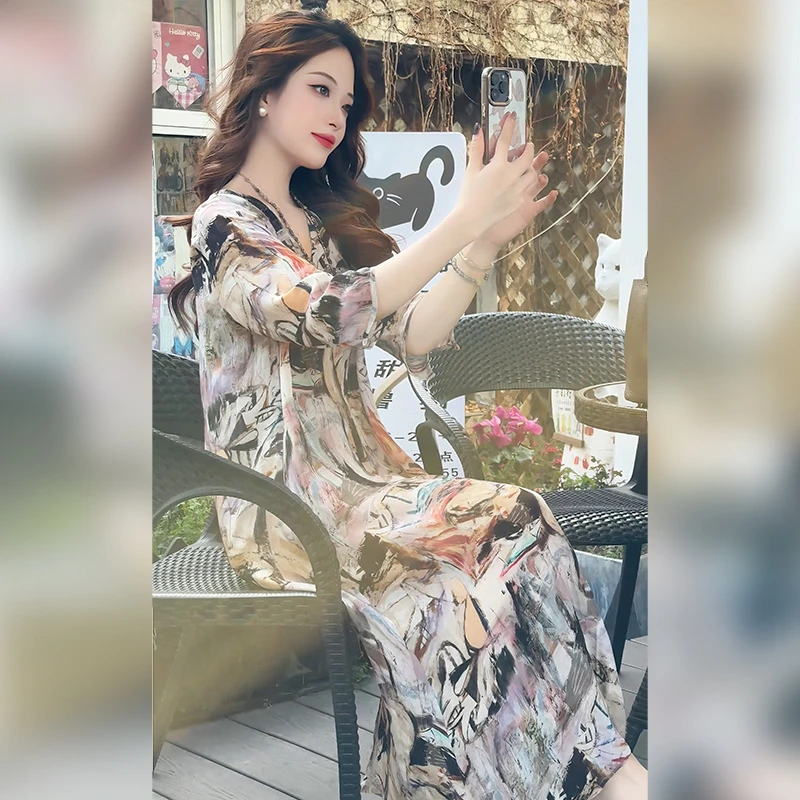 Linda姐高端线【欧若风】新款时尚轻奢气质法式连衣裙AA5LYH1597