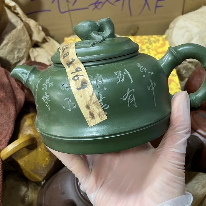紫砂茶壶原矿泥料，手工制作一把，紫砂壶。
