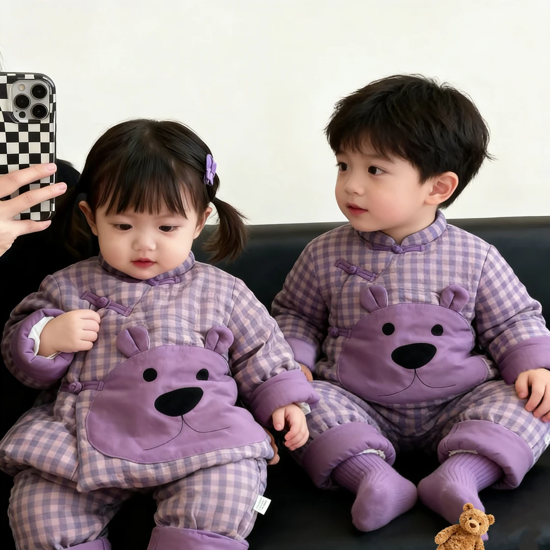 女童棉服套装冬季2025新款婴幼儿冬天加厚棉衣加绒保暖裤子两件套