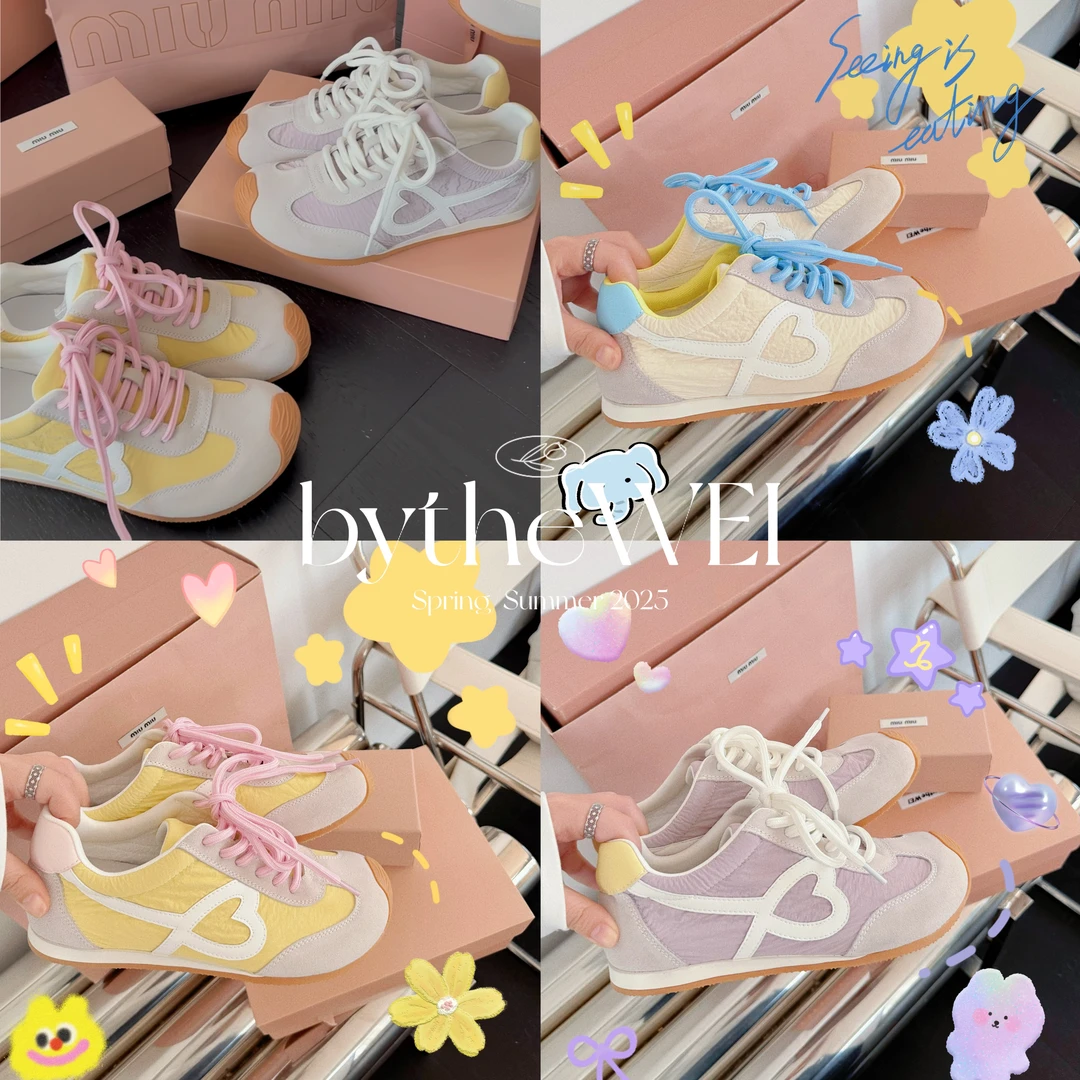 bytheWEI【一箭心动】2025春季新款拼色百搭德训鞋阿甘鞋女休闲鞋