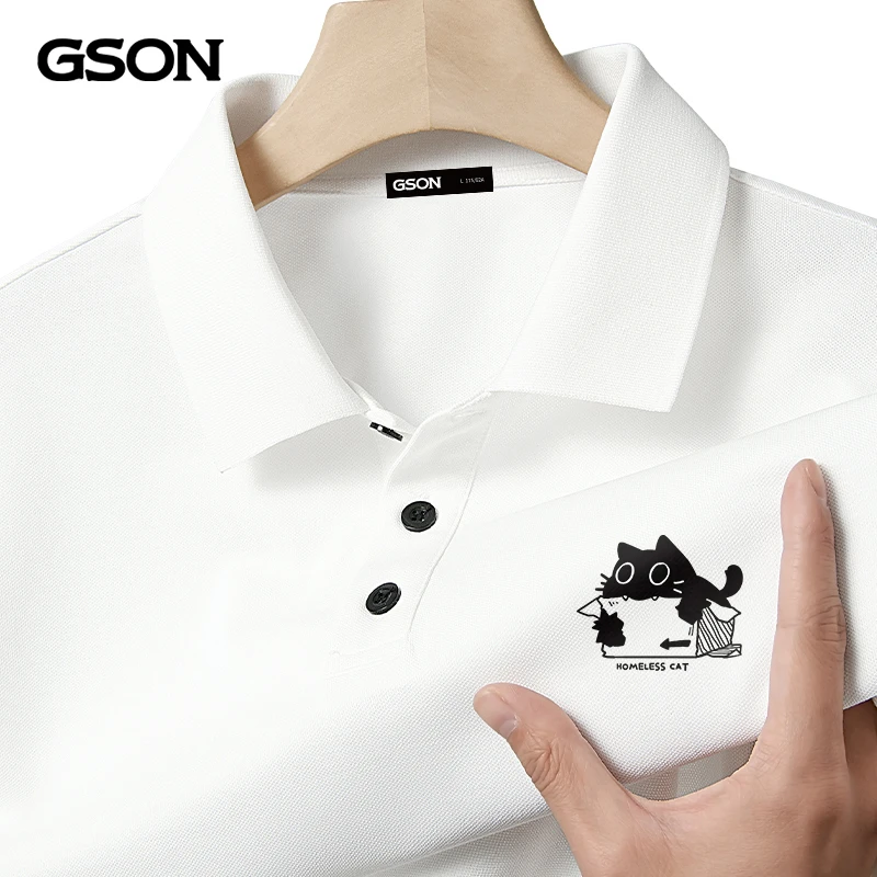 GSON潮流男生速干运动Polo衫男2025夏季日常亲肤抗菌小清新短袖潮