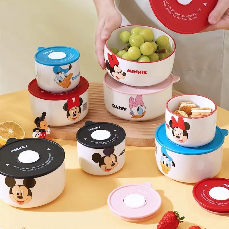 【言则】迪士尼正版乐选系列陶瓷中号保鲜碗混装