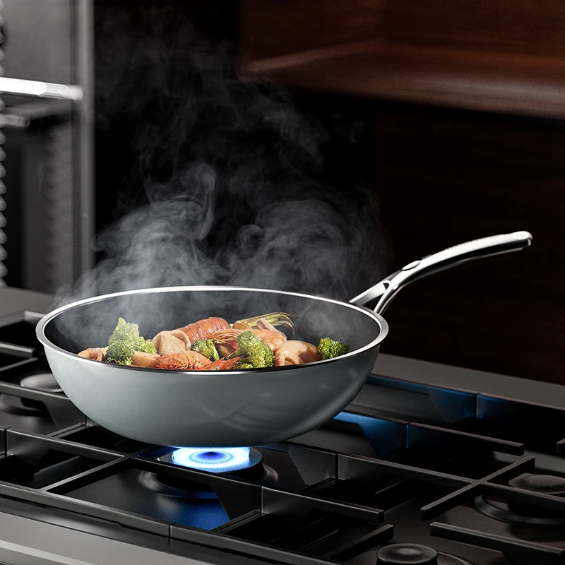 神田 钛彩米系列0涂层钛合金不粘炒锅30cm/32cm