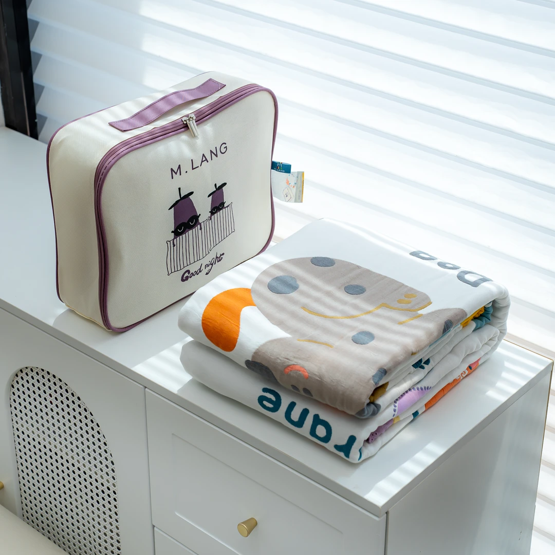 【M.LANG】泡芙被150*200cm春夏款动物王国黄