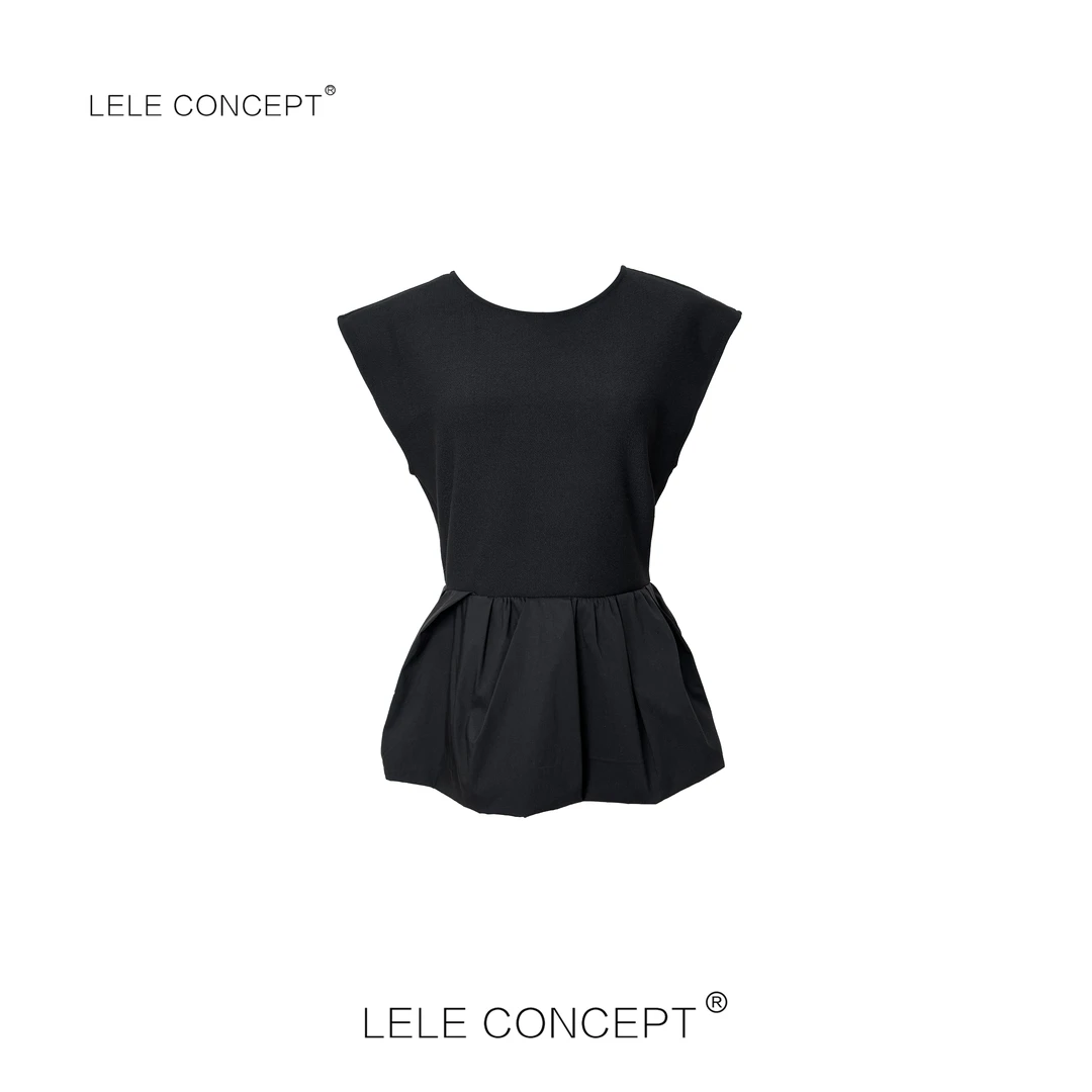 LELE CONCEPT｜【如一】时尚减龄圆领收身无袖上衣S0992