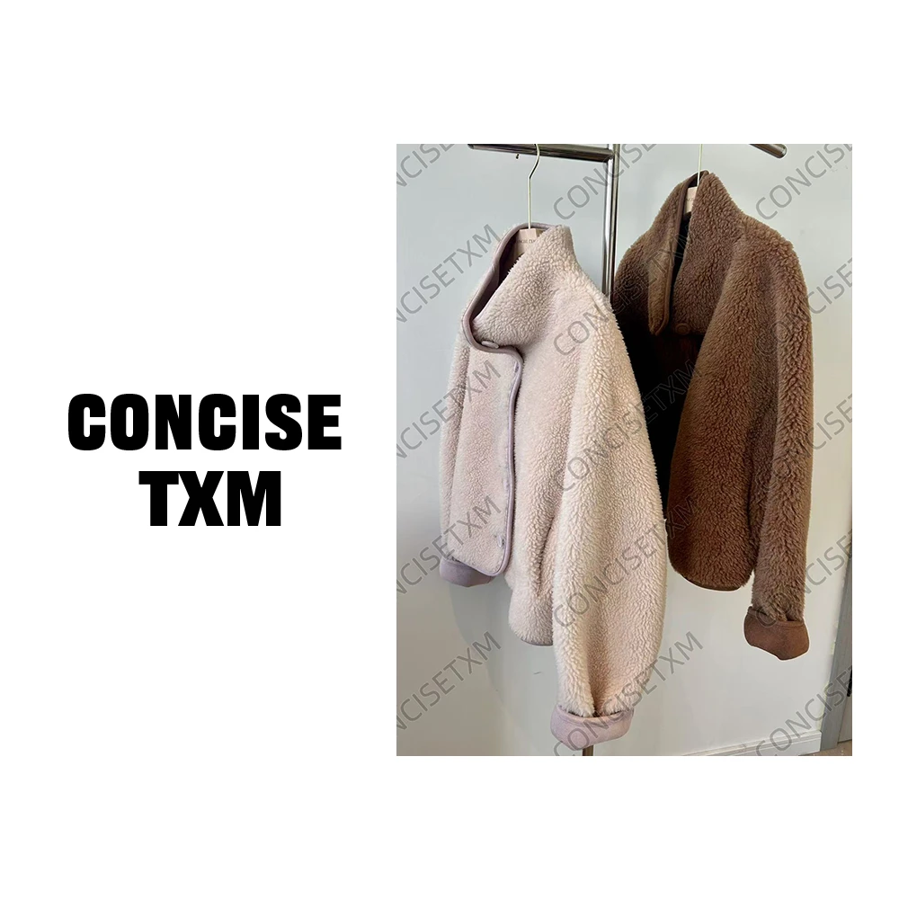 【唐小木】绵羊毛两面穿外套 冬季短款休闲宽松外套  M0761