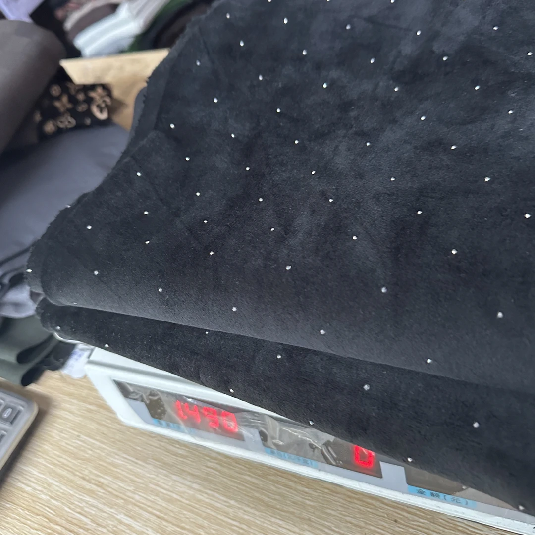 黑色银狐绒一米布料