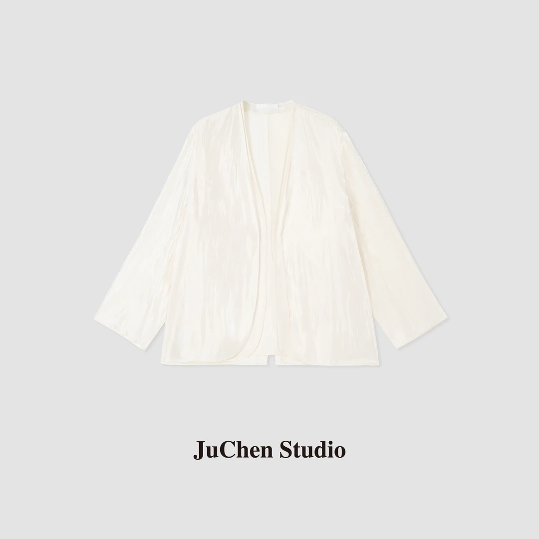 “仙气飘飘”静奢高智流光轻纱质地叠搭时尚两件套外套SS052480