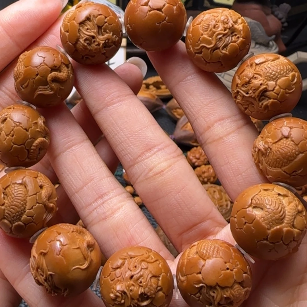 【闪购商品】橄榄核手串石破天惊正圆