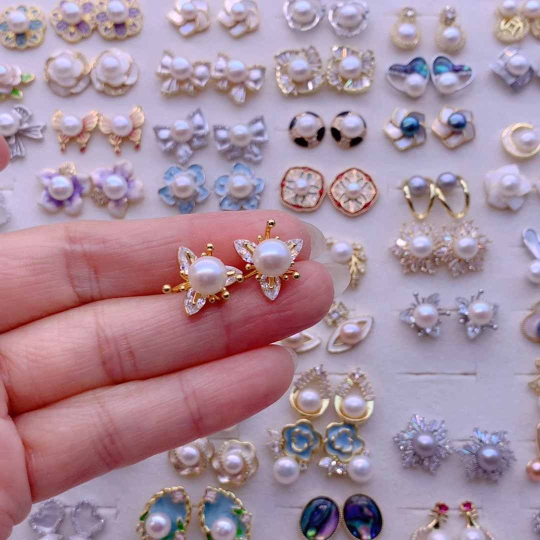 合金耳饰淡水珍珠