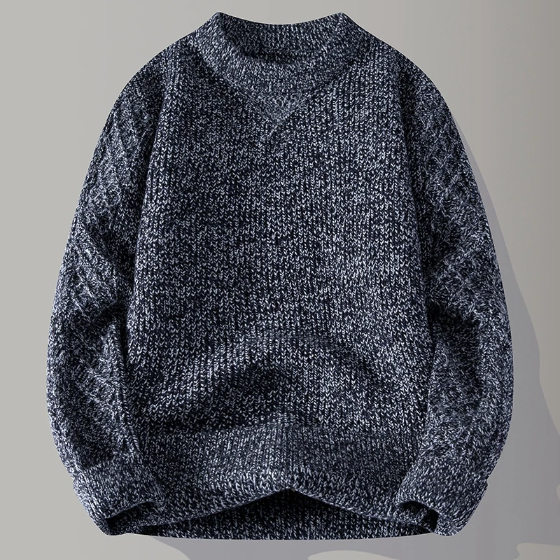 毛衣男秋冬款水貂绒加厚青少年潮牌线衣针织打底衫高中学生保暖衣