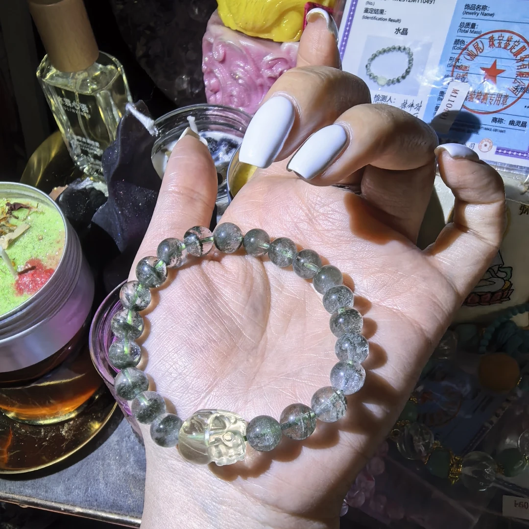 非金属珐琅手链 漏价幽绿半盆貔貅米手链