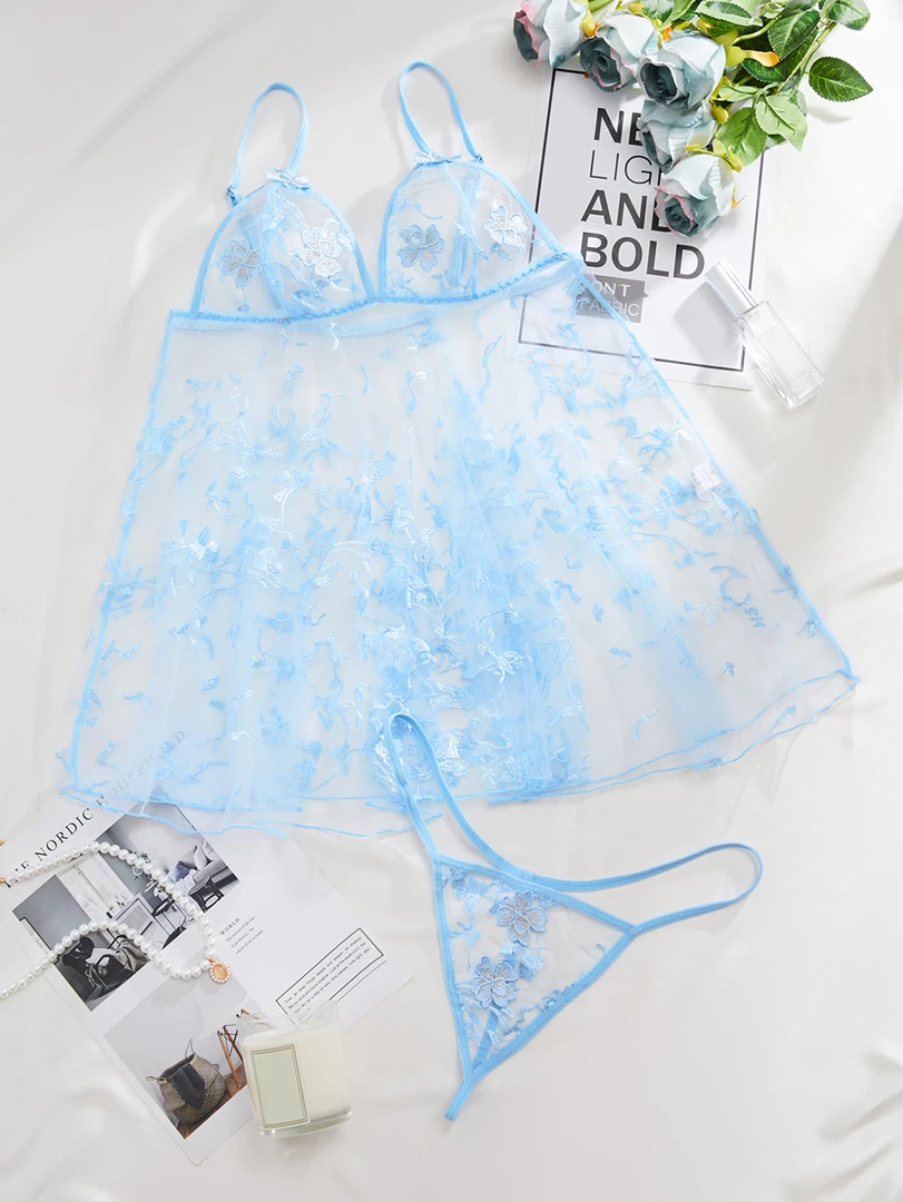 流行时尚超薄蕾丝睡衣