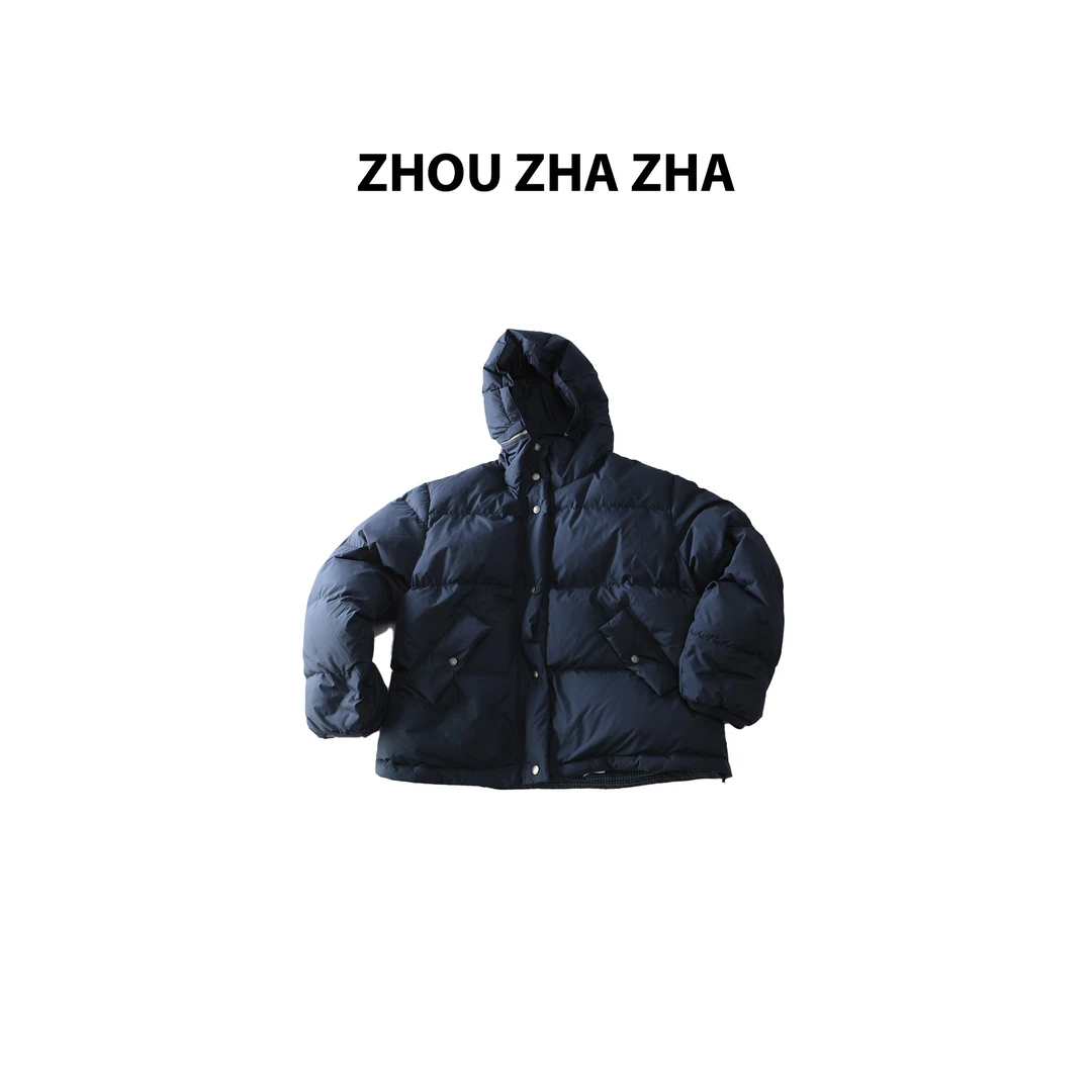 【周炸炸】面包羽绒服秋冬新款加厚连帽短款保暖白鸭绒外套#549650