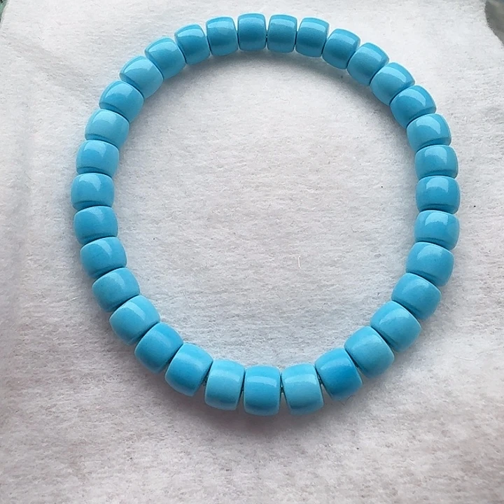 尺寸：7/5➕蓝直切桶珠单圈手串