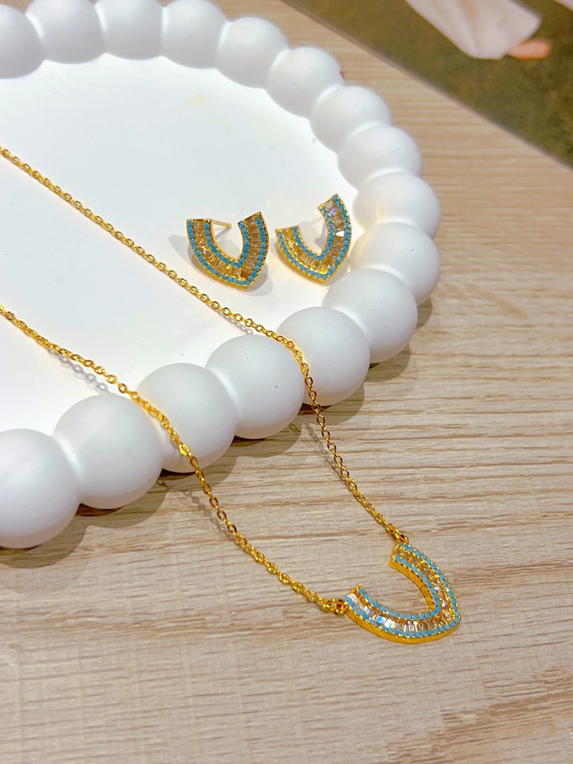 铜亚克力项链 【喀什姑娘首饰】铜合金项链 铜合金耳饰