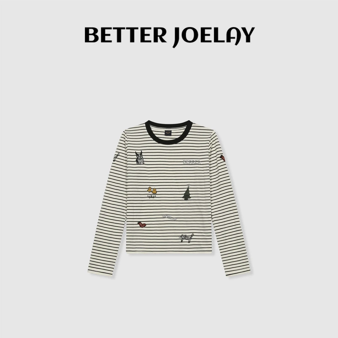 BETTER JOELAY-【小小怪】时尚百搭小版长袖T恤休闲风KH1998