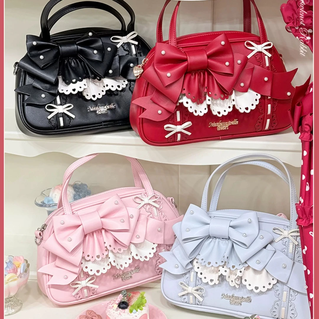 现货蝴蝶结小兔包包百搭 Lolita设计 花与珍珠匣金沙天街店铺