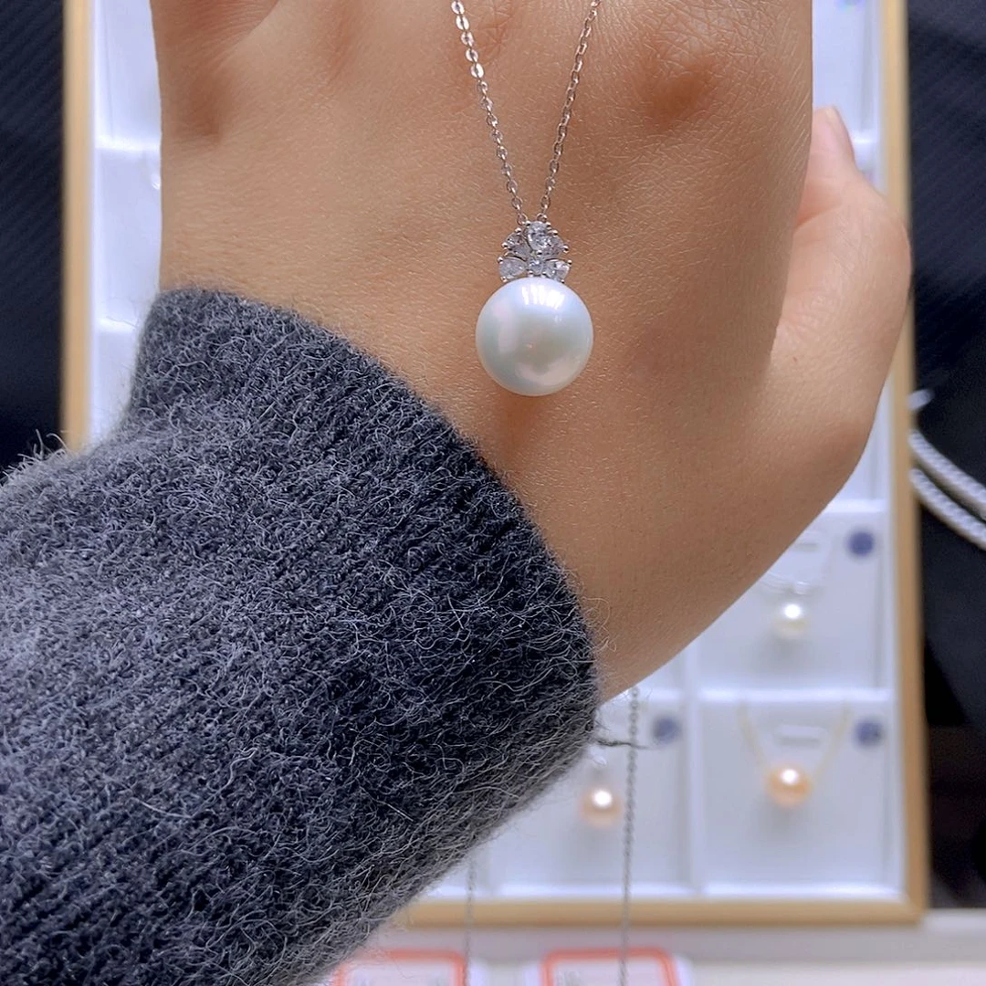吊坠(不含链)淡水珍珠银S925镶嵌