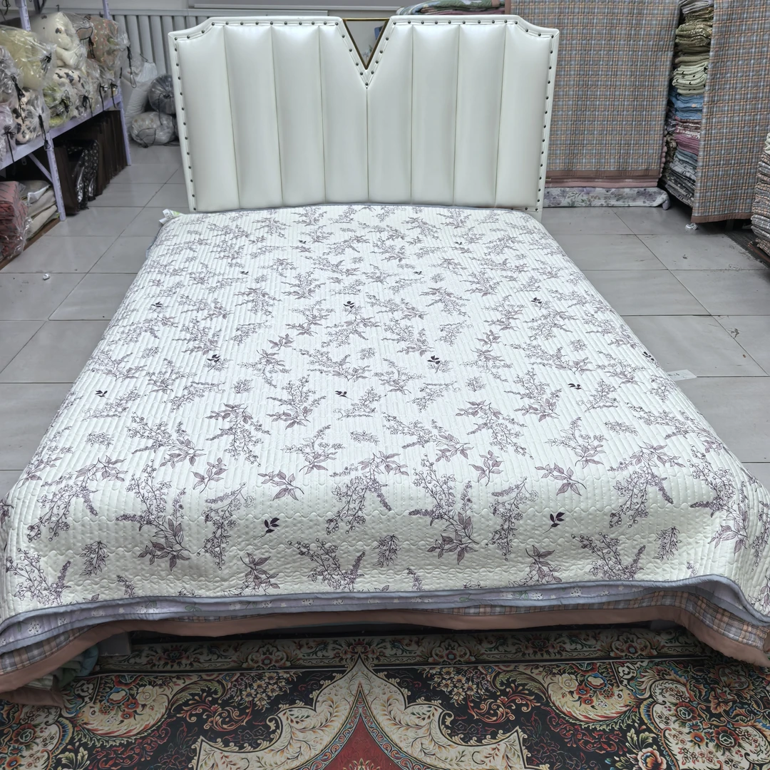 铂金棉床盖《紫色锦华》2米✕2.3米