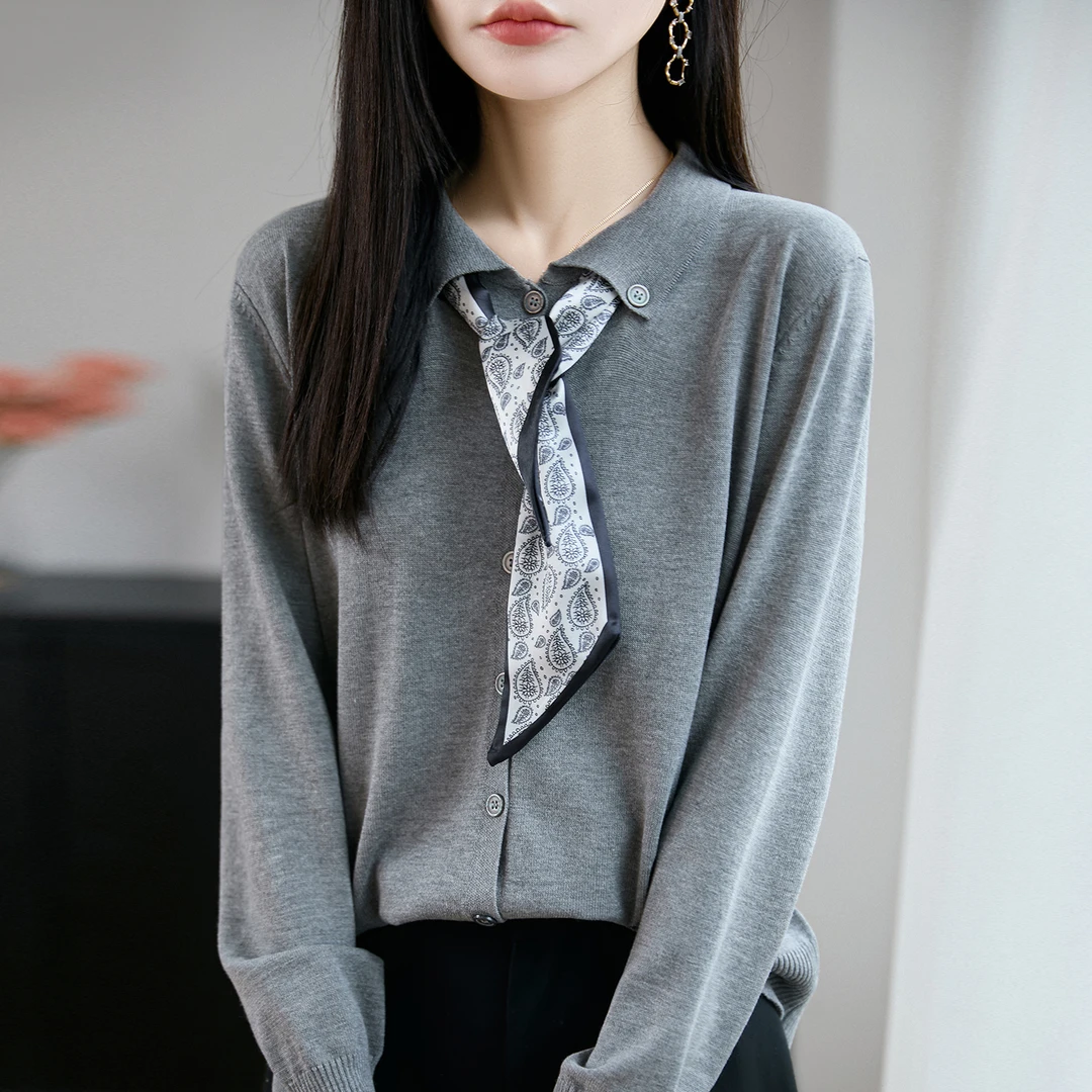 微胖mm春秋大码女士蝴蝶结毛衣遮肚子显瘦飘带上衣内搭针织打底衫