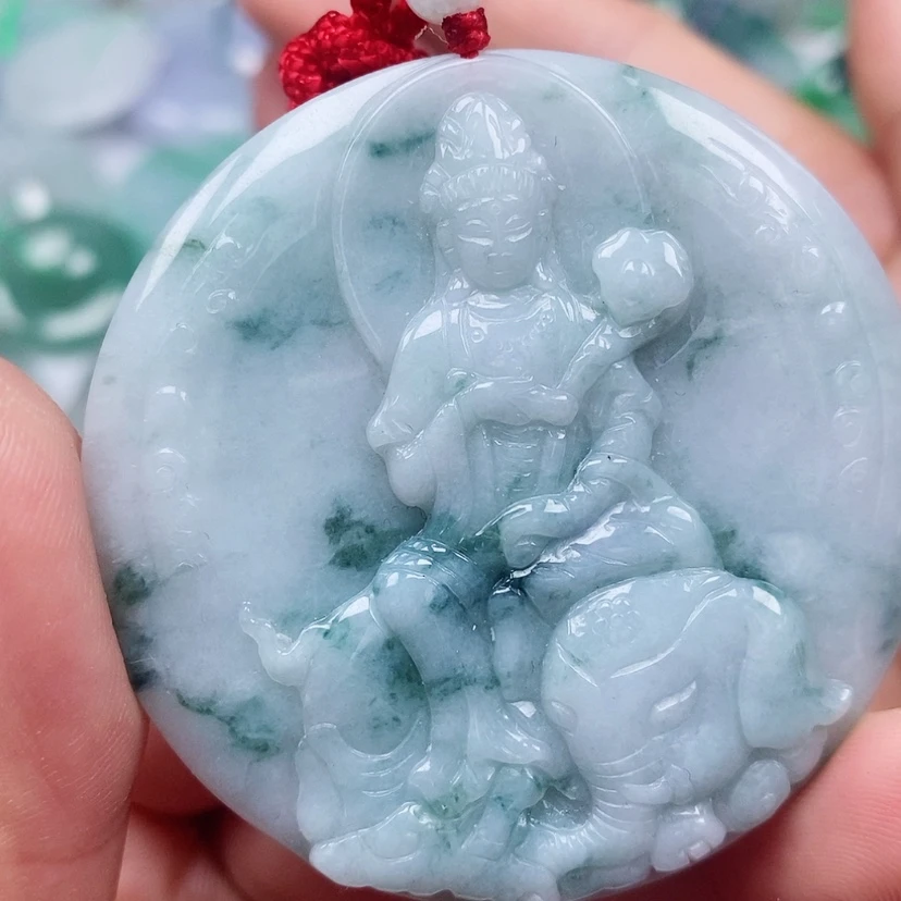 【闪购商品】翡翠颈饰未镶嵌天然翡翠A货普贤