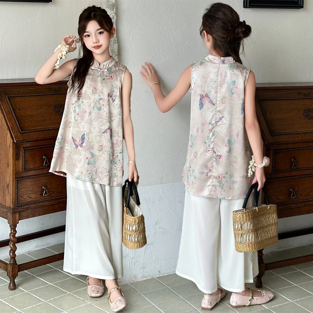 女童汉服连衣裙夏季2025新款女孩大童古装国风旗袍裙子新中式套装