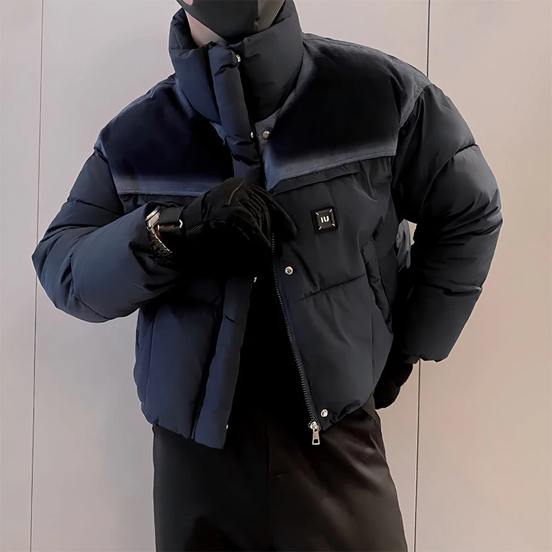 冬季立领扎染棉衣男款保暖外套休闲短款高级棉服新款男士加厚棉袄
