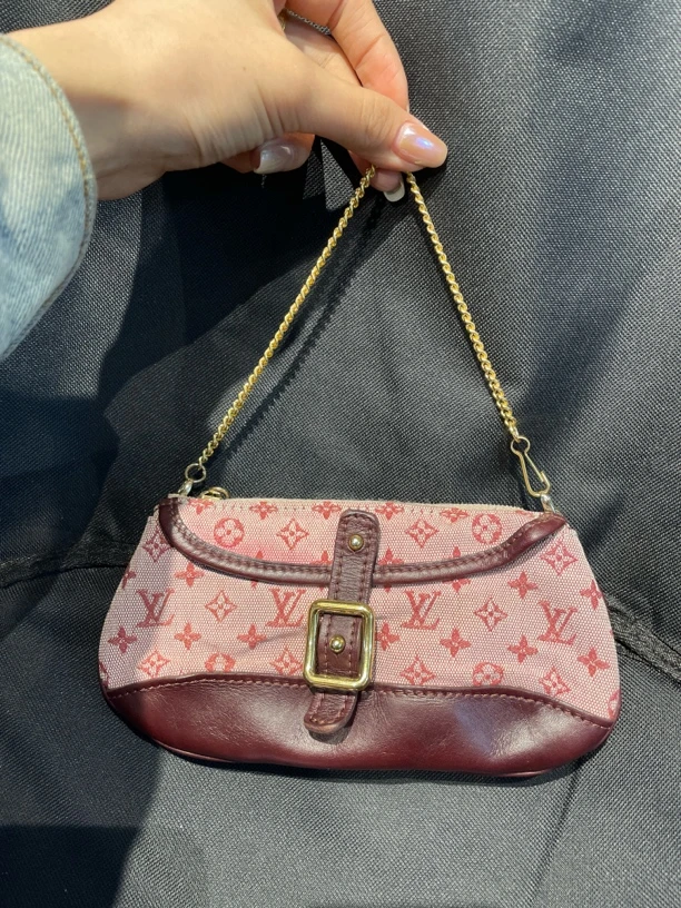 95新 LouisVuitton/路易威登 复燃精选/粉丹宁元宝手提包