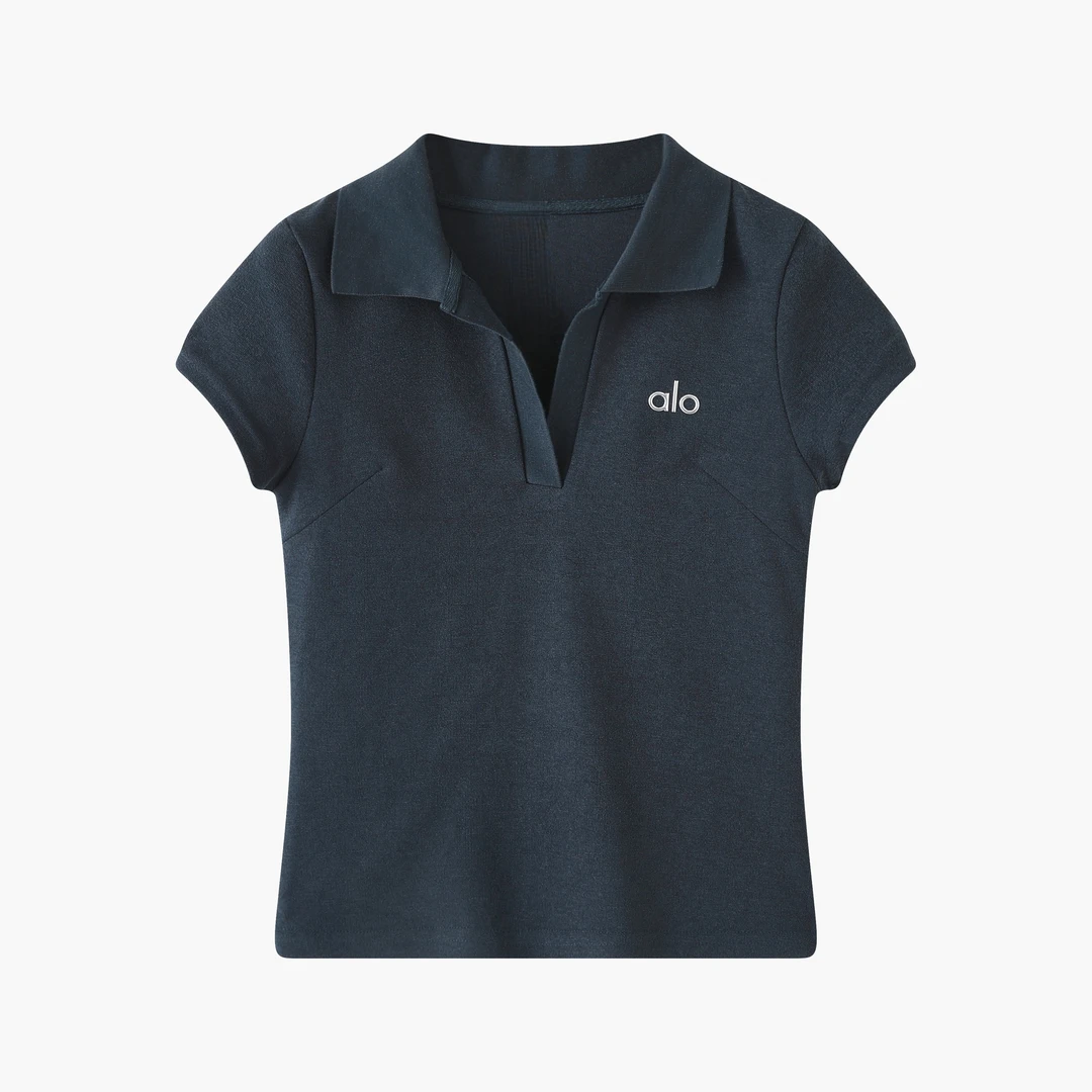 【晓晓推荐】  短款时尚休闲夏季修身翻领短袖-9431