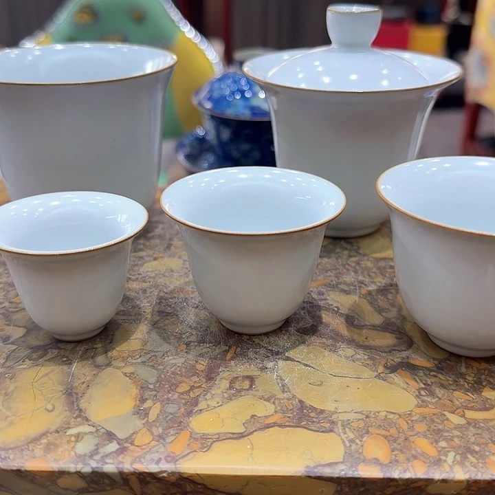 月光白快客盖碗～公道～三杯……