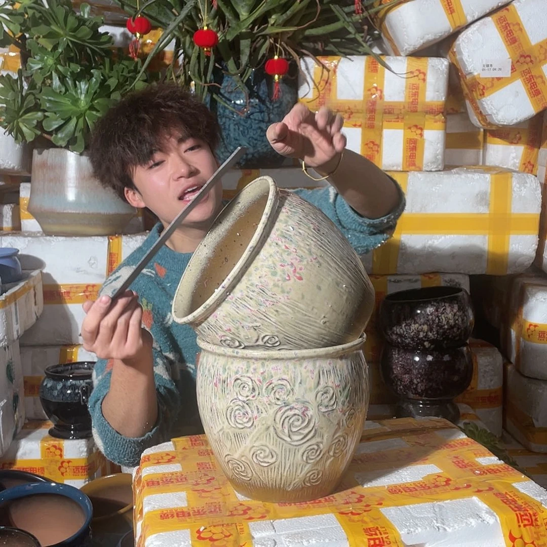 红陶宜兴紫砂花盆