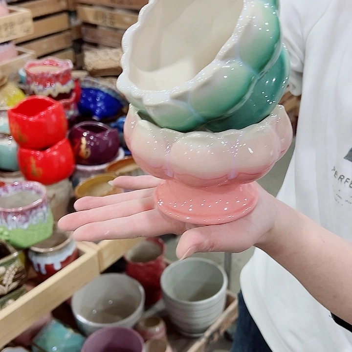 有孔，凑单福利满10元发货陶瓷多肉花盆！