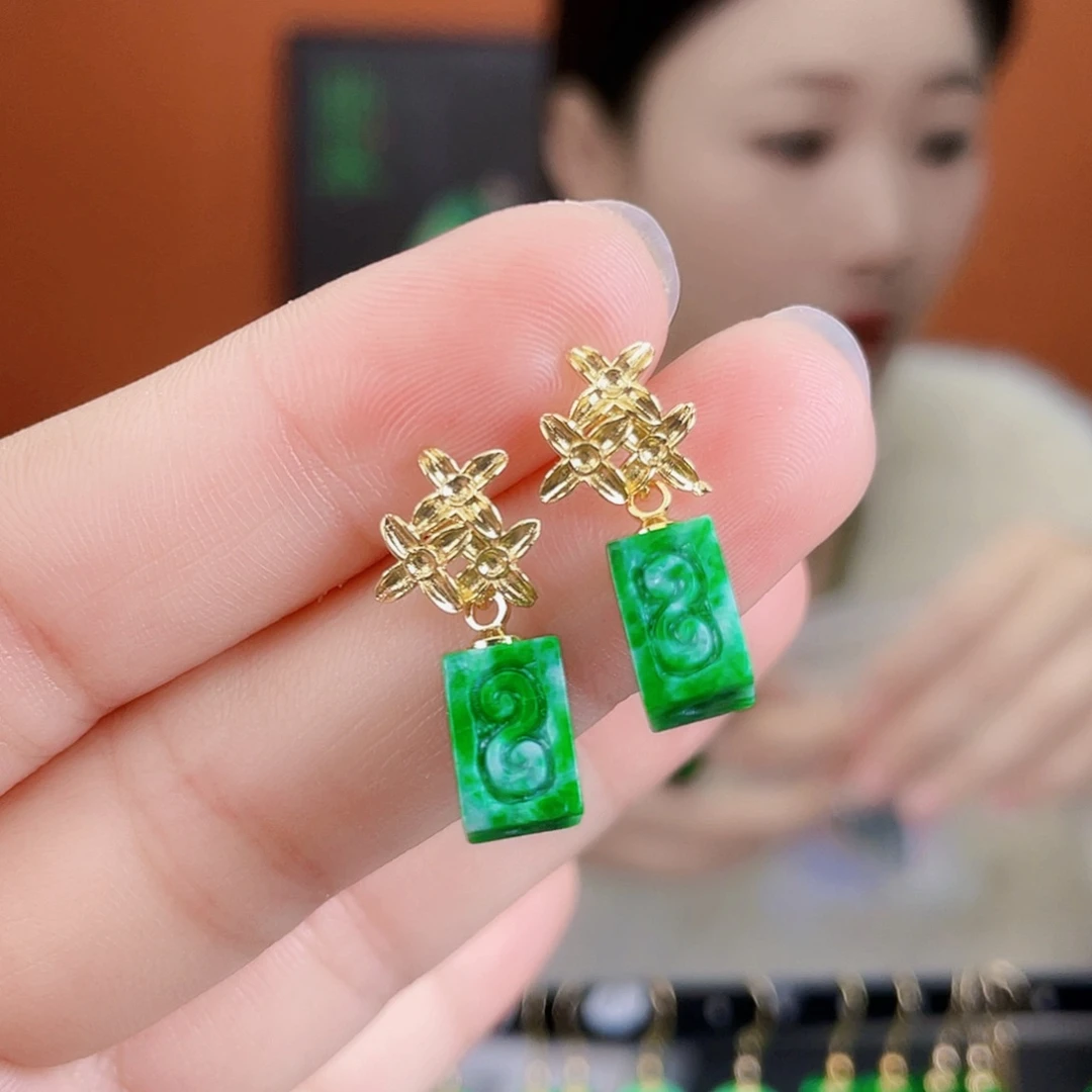 翡翠未镶嵌耳饰饰品