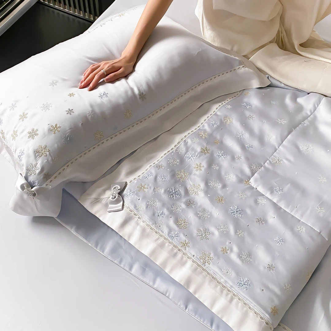 喜兹 漫漫 兰精天丝提花刺绣夏被宽边拼接薄款夏凉被床上用品