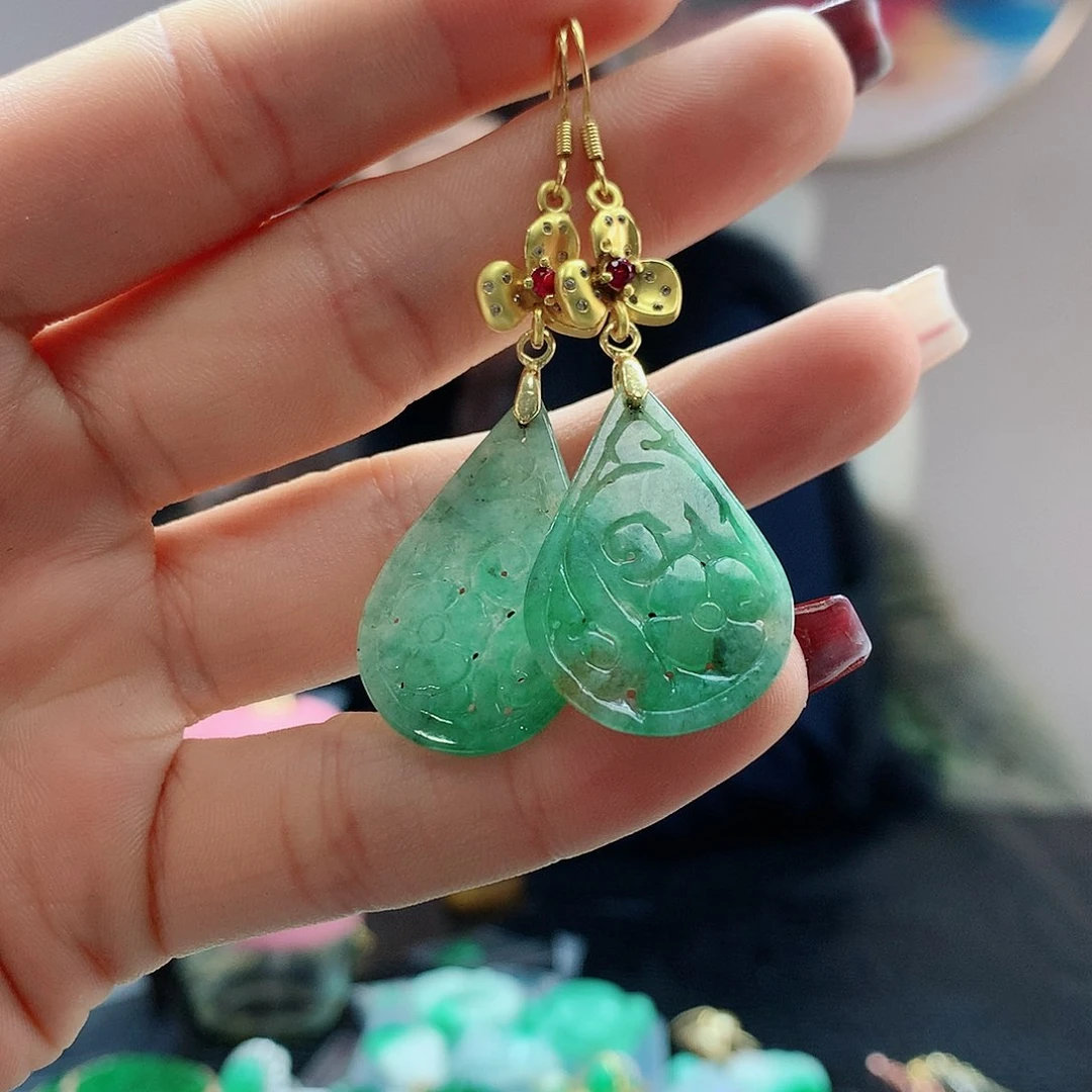 【闪购商品】翡翠耳饰未镶嵌，