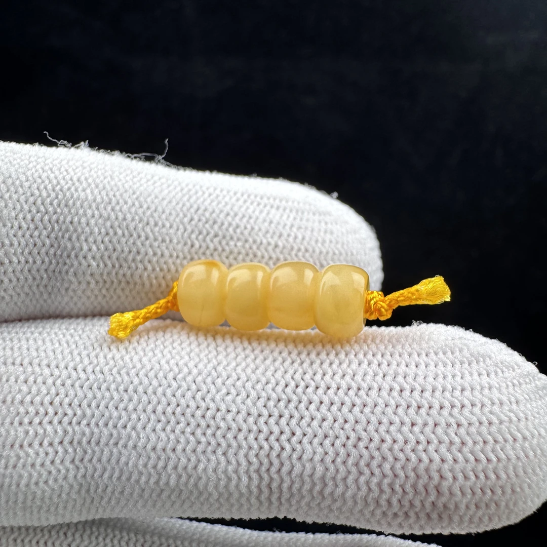 K3670天然原矿蜜蜡 隔珠6.8mm支持复检假一罚十